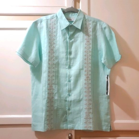 Salma Mix Other - Salma Mix Men's Short-sleeved Linen Shirt NWT